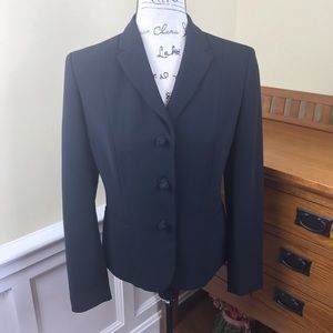 Ann Taylor 3D Flower Buttoned Black Blazer